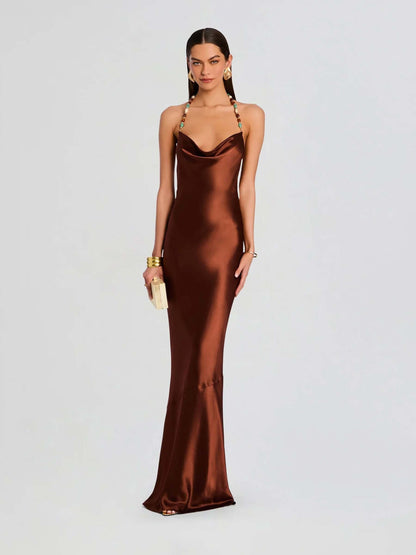 Outlet online Retrofête Mujer Vestido Maxi Finley color Caramelo sku 732-001492 01 - Foto 1