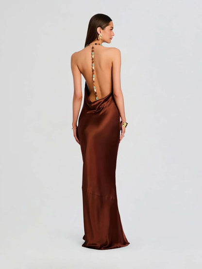 Outlet online Retrofête Mujer Vestido Maxi Finley color Caramelo sku 732-001492 01 - Foto 2