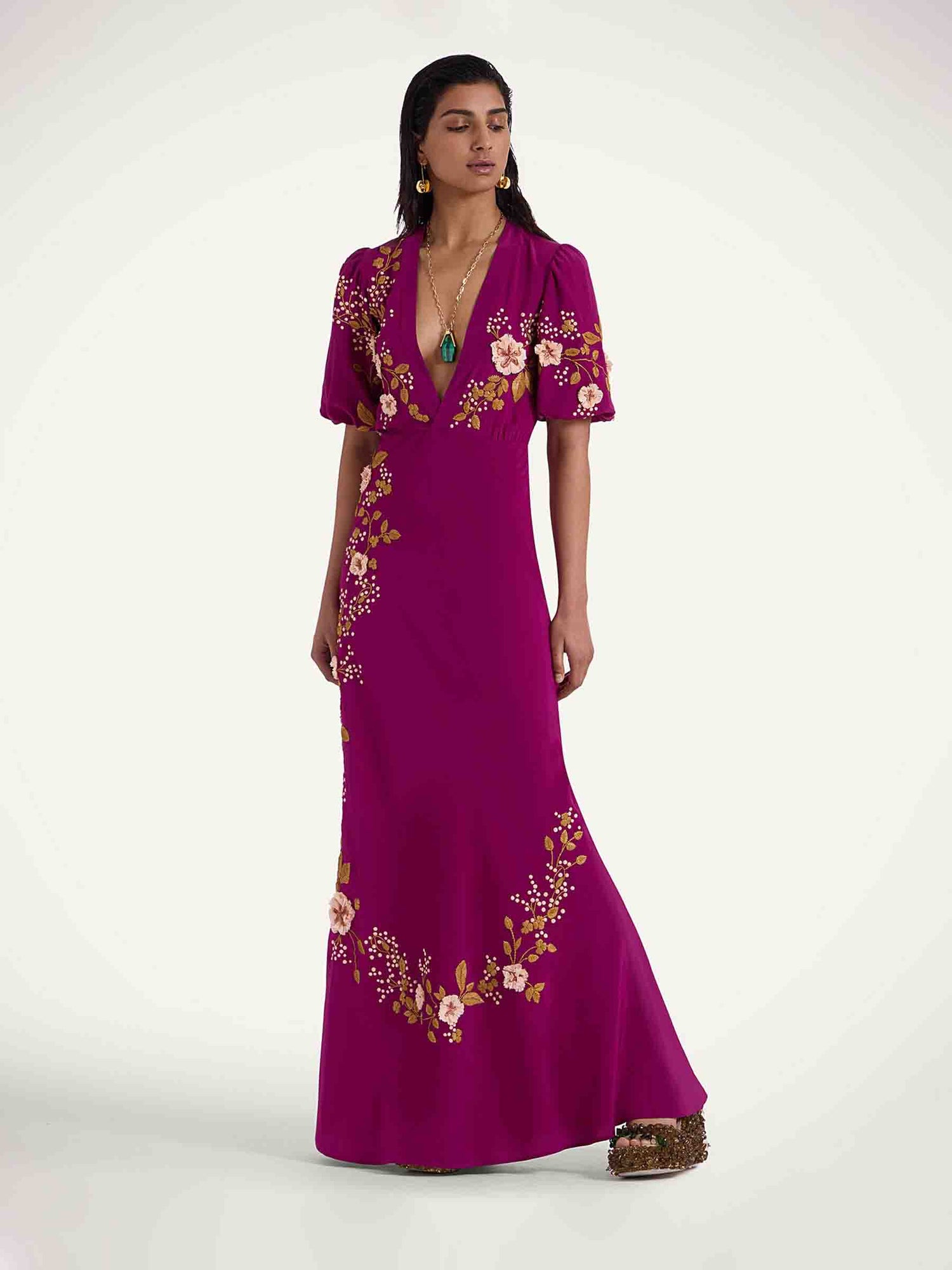 Outlet online LaDoubleJ Mujer Vestido Maxi Marlene color Berenjena sku 732-001522 01 - Foto 2