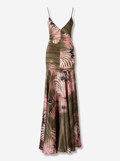 Outlet online Silvia Tcherassi Mujer Vestido Maxi Carmin color Verde Militar sku 732-001579 01 - Foto 2