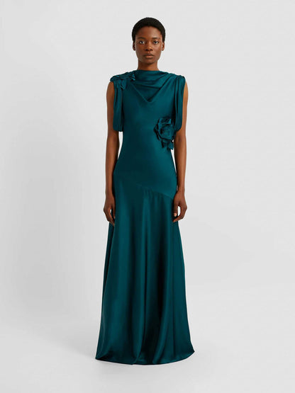Outlet online Erdem Mujer Vestido Maxi Floral color Verde Oscuro sku 732-001606 01 - Foto 2