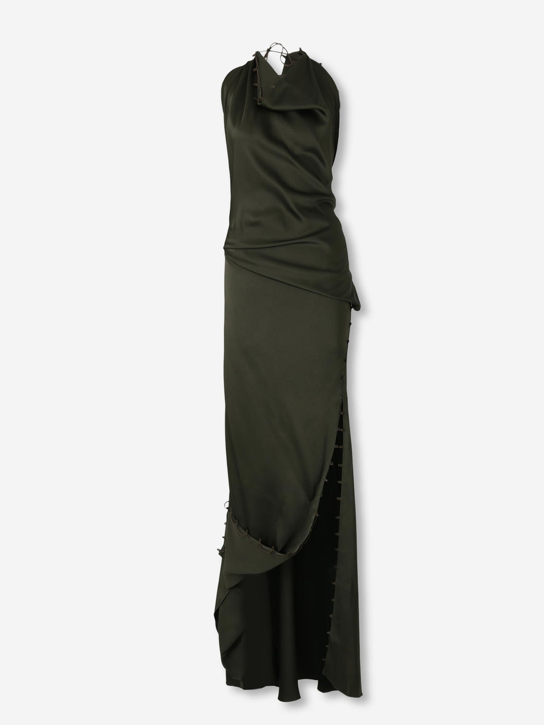 Outlet online Victoria Beckham Mujer Vestido Maxi Asimétrico color Verde Militar sku 732-001613 01 - Foto 1