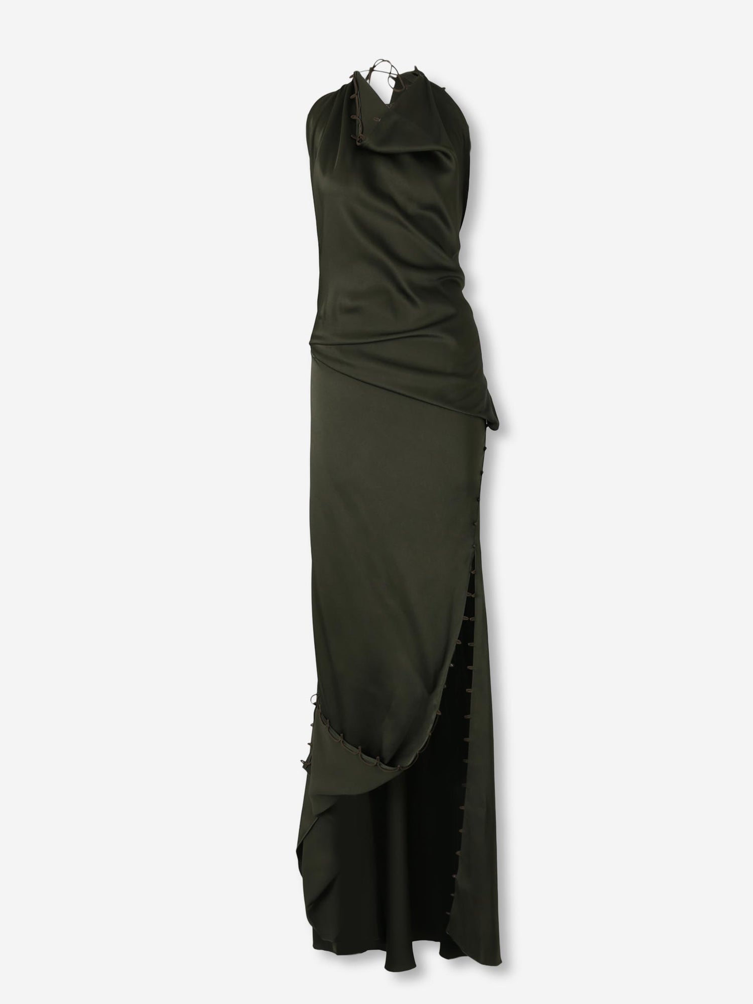Outlet online Victoria Beckham Mujer Vestido Maxi Asimétrico color Verde Militar sku 732-001613 01 - Foto 1