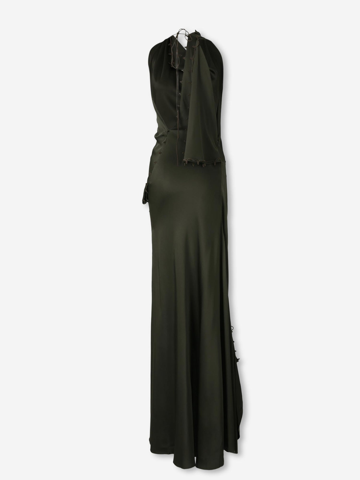 Outlet online Victoria Beckham Mujer Vestido Maxi Asimétrico color Verde Militar sku 732-001613 01 - Foto 2