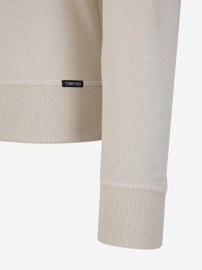 Outlet online Tom Ford Hombre Sudadera Crewneck Lisa color Beis sku 545-001534 01 - Foto 4