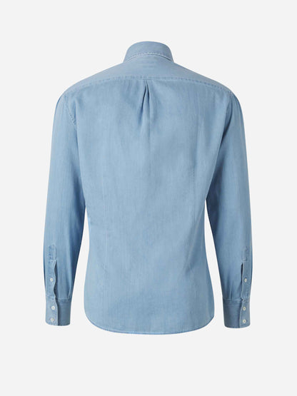 Brunello Cucinelli Camisa Algodón Lisa color Azul sku 531-006298 01 - Foto 3