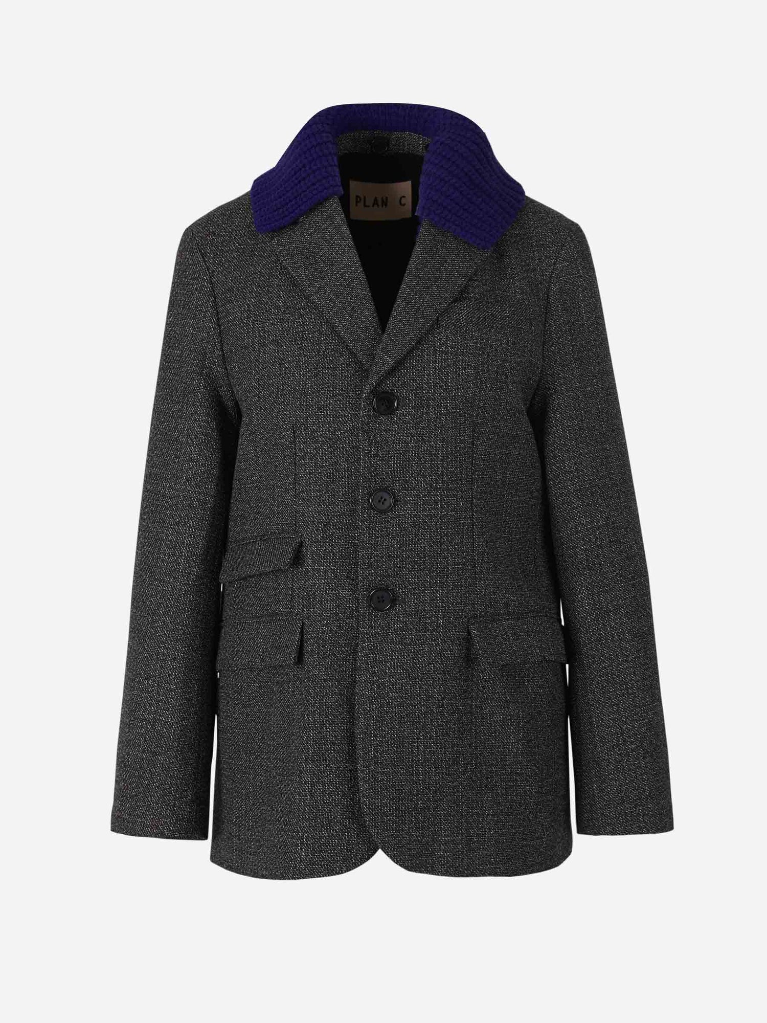 Outlet online Plan C Mujer Blazer Cuello Contraste color Gris Carbón sku 741-001875 01 - Foto 1