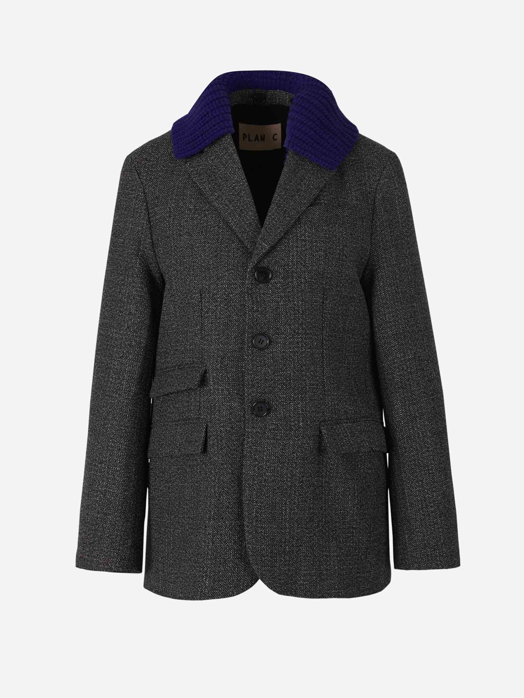 Outlet online Plan C Mujer Blazer Cuello Contraste color Gris Carbón sku 741-001875 01 - Foto 1
