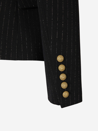 Outlet online Balmain Mujer Blazer Punto Lana color Negro sku 741-002018 01 - Foto 6