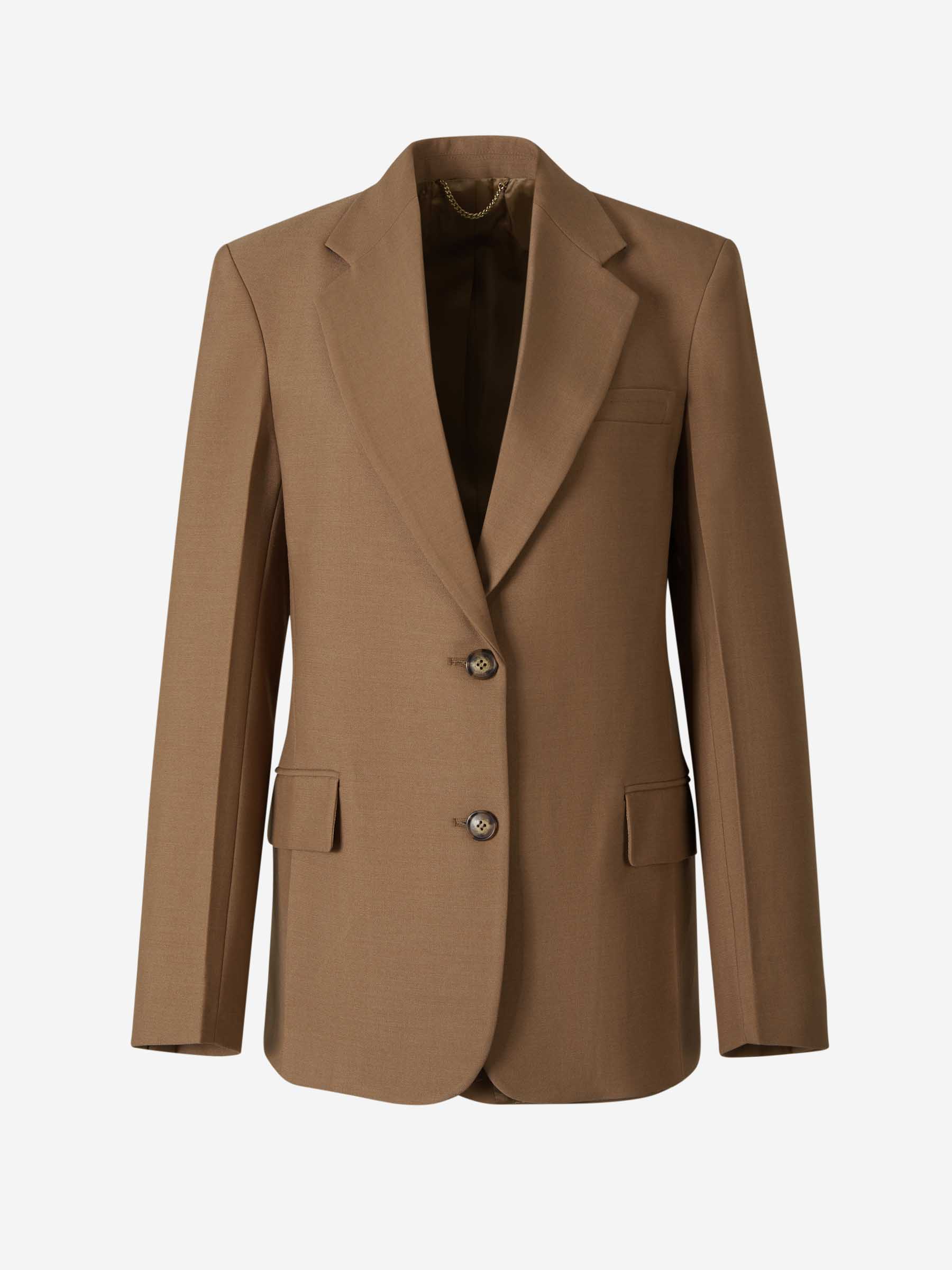 Outlet online Victoria Beckham Mujer Blazer Asimétrica Lana color Marrón sku 741-002028 01 - Foto 1