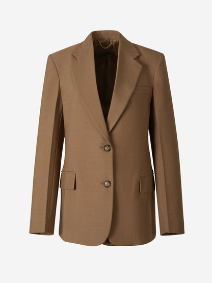 Outlet online Victoria Beckham Mujer Blazer Asimétrica Lana color Marrón sku 741-002028 01 - Foto 1