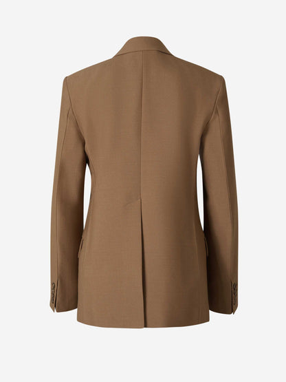 Outlet online Victoria Beckham Mujer Blazer Asimétrica Lana color Marrón sku 741-002028 01 - Foto 2