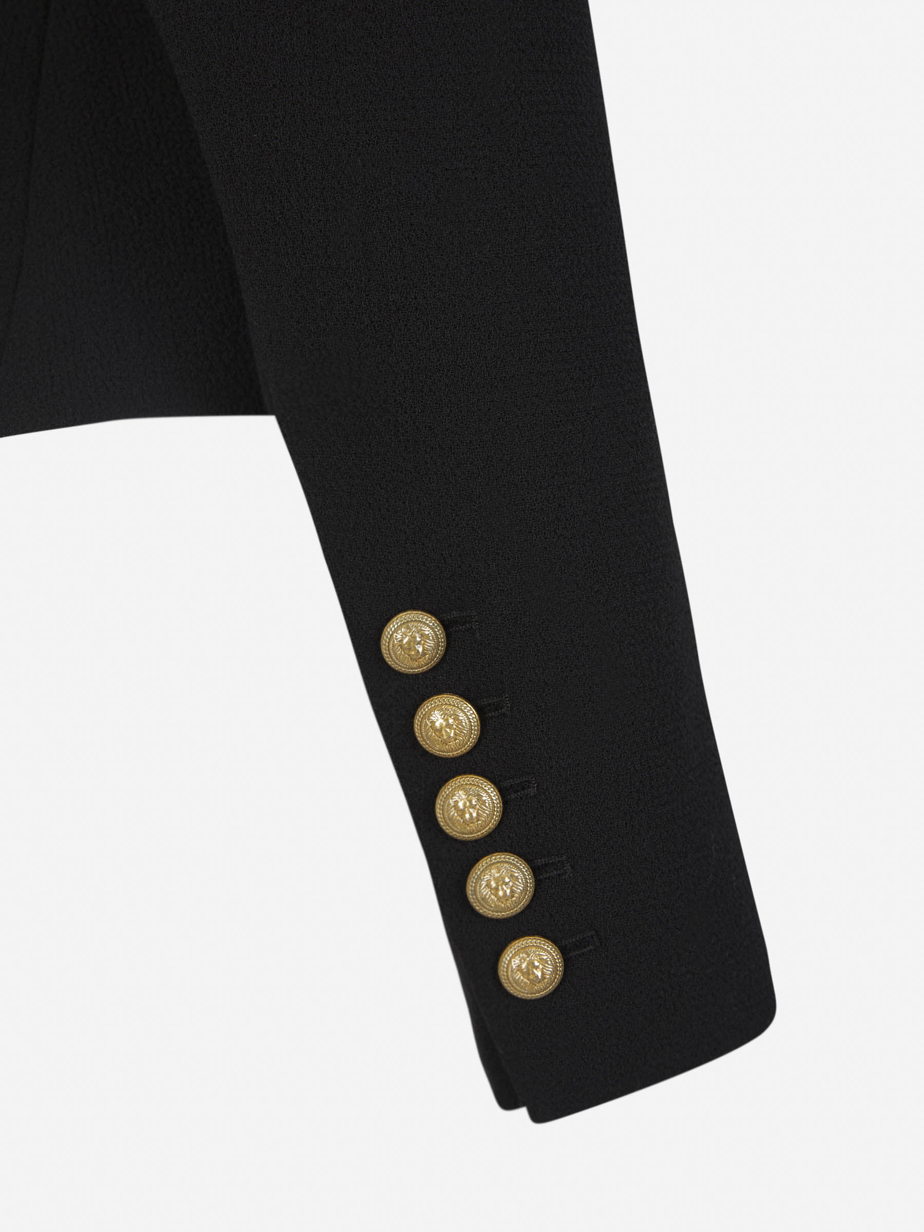 Outlet online Balmain Mujer Blazer Crepé Lana color Negro sku 741-002049 01 - Foto 7