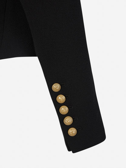 Outlet online Balmain Mujer Blazer Crepé Lana color Negro sku 741-002049 01 - Foto 7