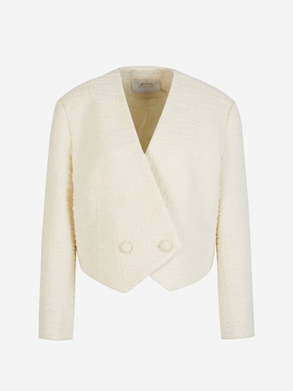 Outlet online Zimmermann Mujer Blazer Luminosity Cropped color Crema sku 741-002058 01 - Foto 1