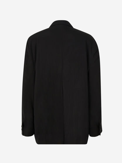 Outlet online Balenciaga Mujer Blazer Fluida Logo color Negro sku 741-002152 01 - Foto 3