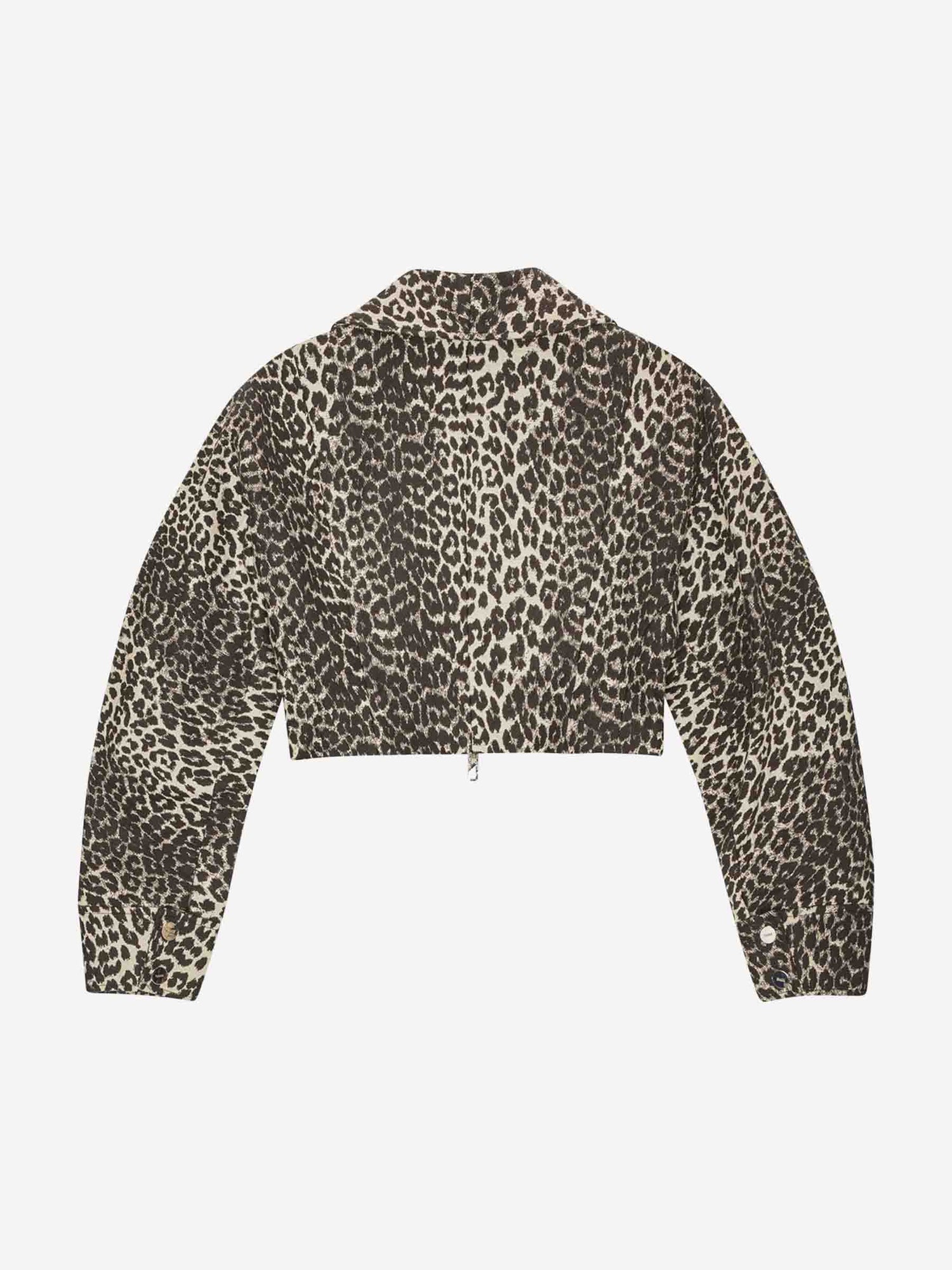Outlet online Ganni Mujer Cazadora Cropped Cremallera color Leopardo sku 741-002227 01 - Foto 3