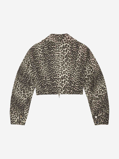 Outlet online Ganni Mujer Cazadora Cropped Cremallera color Leopardo sku 741-002227 01 - Foto 3