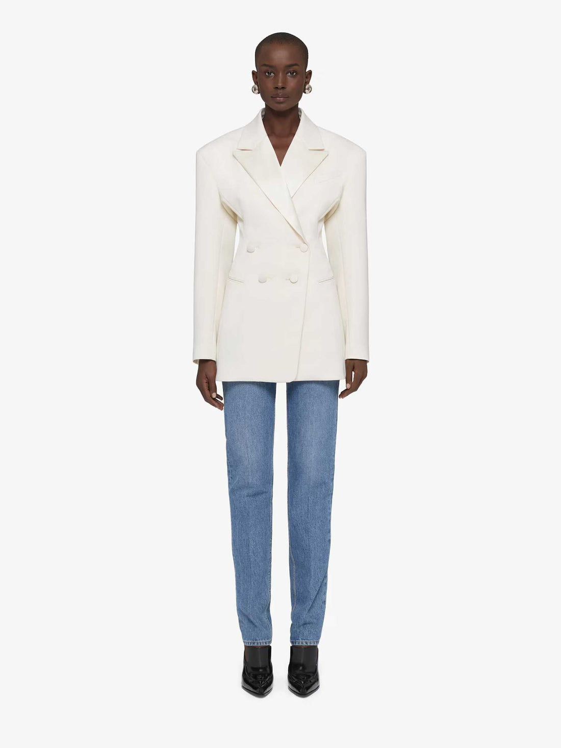 Outlet online Givenchy Mujer Blazer Lana Plisada color Marfil sku 741-002237 01 - Foto 2