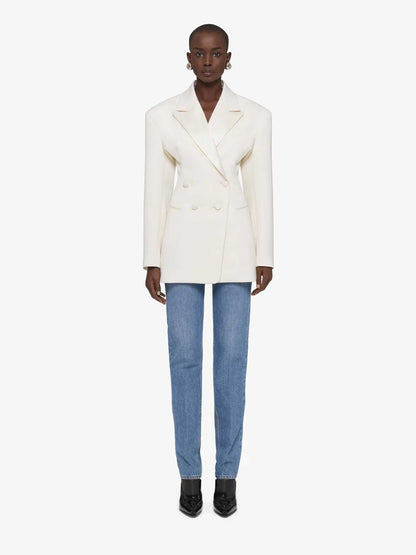 Outlet online Givenchy Mujer Blazer Lana Plisada color Marfil sku 741-002237 01 - Foto 2