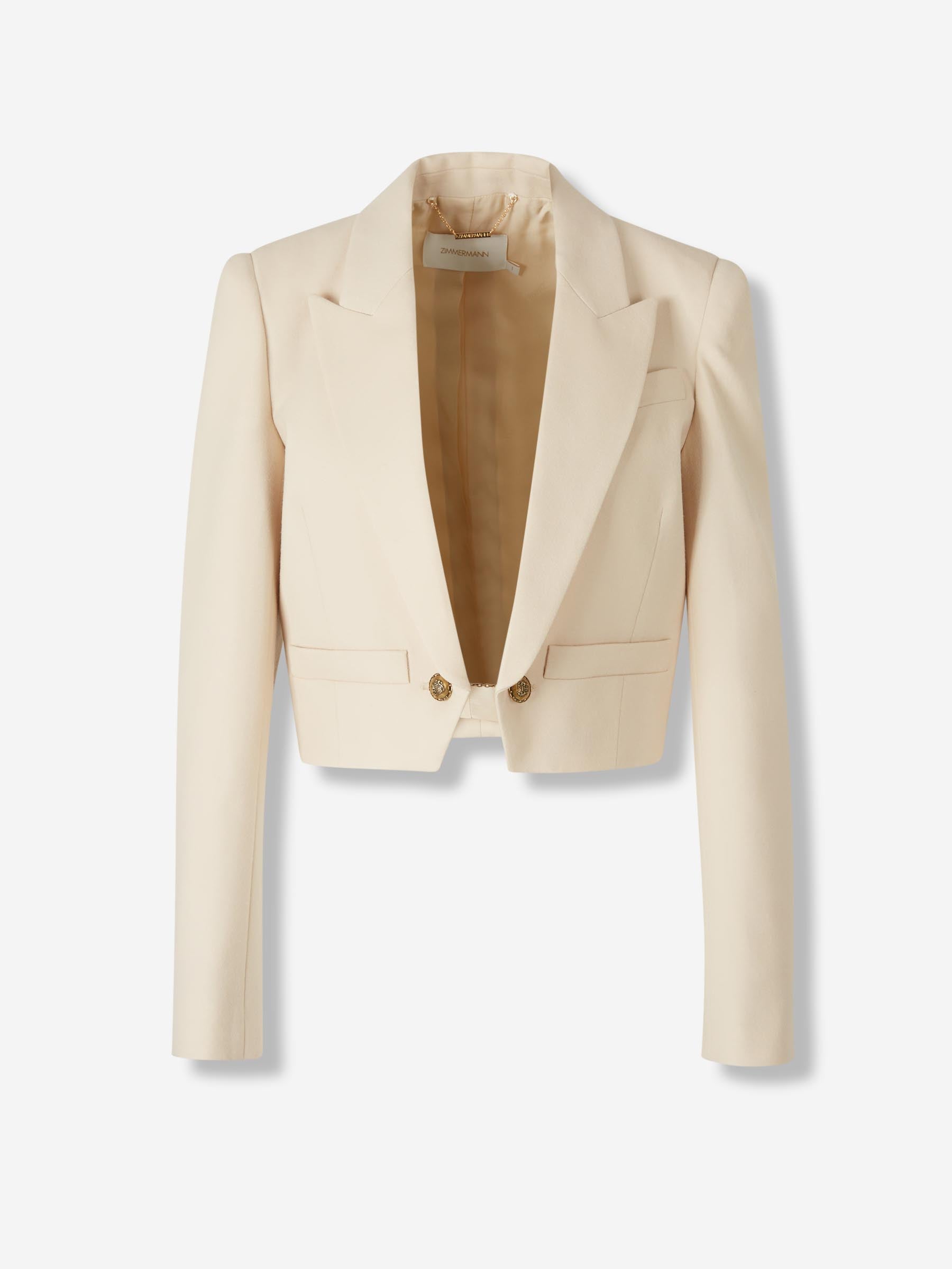 Outlet online Zimmermann Mujer Blazer Cropped Lana color Crema sku 741-002283 01 - Foto 1
