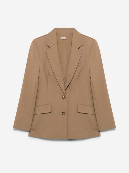 Outlet online Simkhai Mujer Blazer Moren Plisado color Camel sku 741-002307 01 - Foto 1