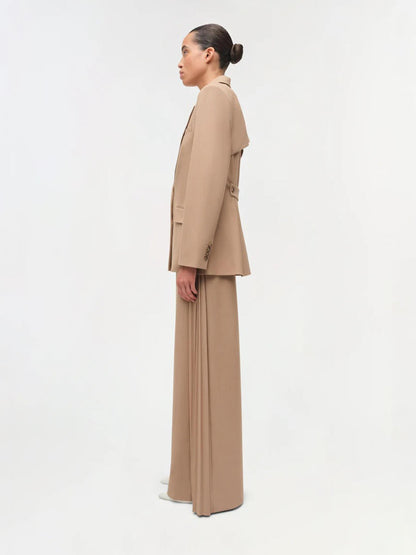 Outlet online Simkhai Mujer Blazer Moren Plisado color Camel sku 741-002307 01 - Foto 3