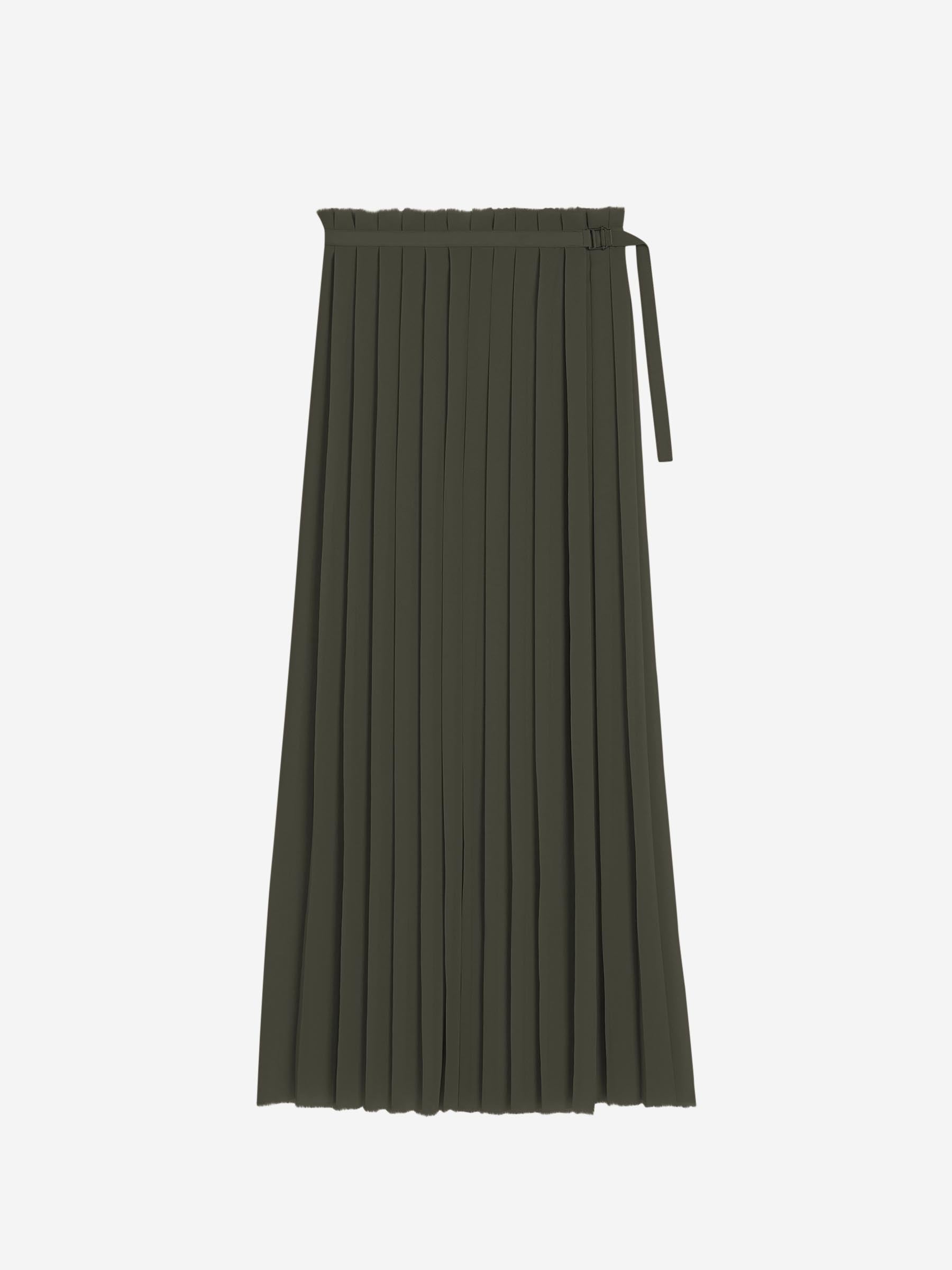 Ami Paris Mujer Barcelona Falda Maxi Plisada color Verde sku 750-001554 02 - Foto 1