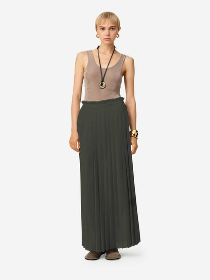 Ami Paris Mujer Barcelona Falda Maxi Plisada color Verde sku 750-001554 02 - Foto 2