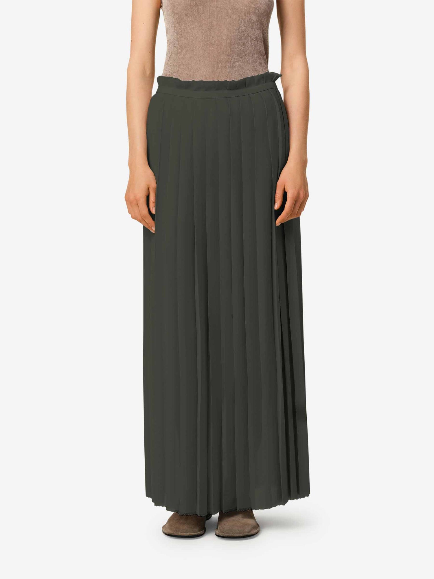 Ami Paris Mujer Barcelona Falda Maxi Plisada color Verde sku 750-001554 02 - Foto 4