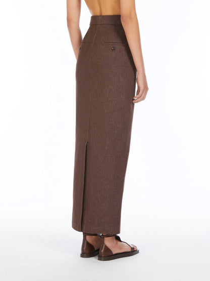 Outlet online Max Mara Mujer Falda Maxi Denim color Marrón Oscuro sku 750-001602 01 - Foto 4
