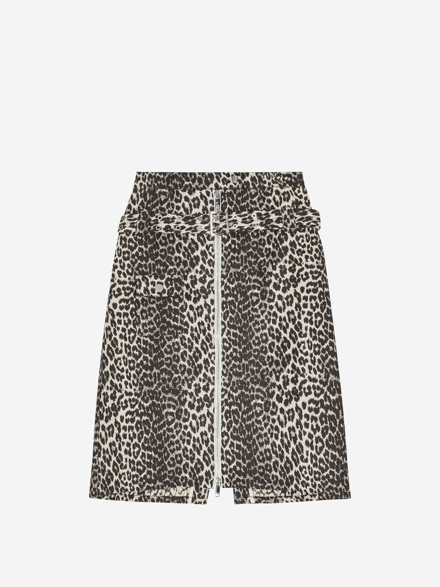 Outlet online Ganni Mujer Falda Midi Tweed color Leopardo sku 750-001617 01 - Foto 1