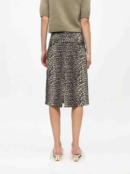 Outlet online Ganni Mujer Falda Midi Tweed color Leopardo sku 750-001617 01 - Foto 5