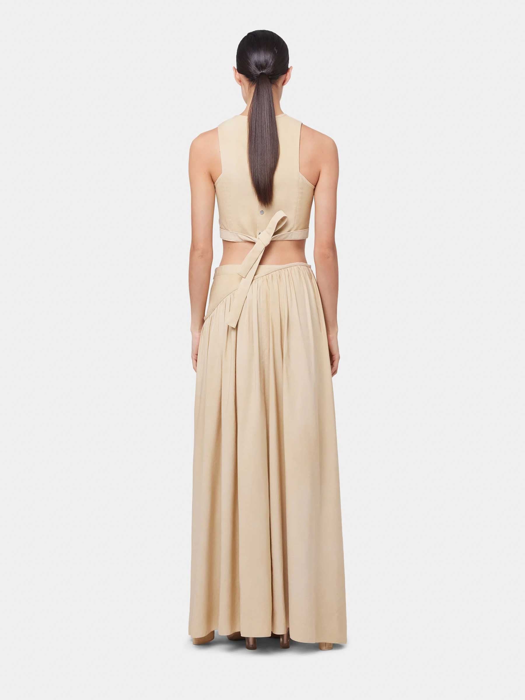 Outlet online Rabanne Mujer Falda Maxi Fruncidos color Beige sku 750-001627 01 - Foto 4