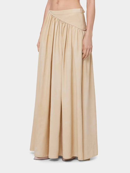 Outlet online Rabanne Mujer Falda Maxi Fruncidos color Beige sku 750-001627 01 - Foto 5
