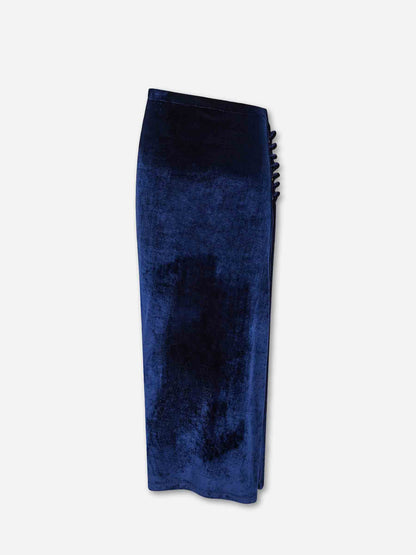 Outlet online Rabanne Mujer Falda Midi Drapeada color Azul Cobalto sku 750-001651 01 - Foto 2