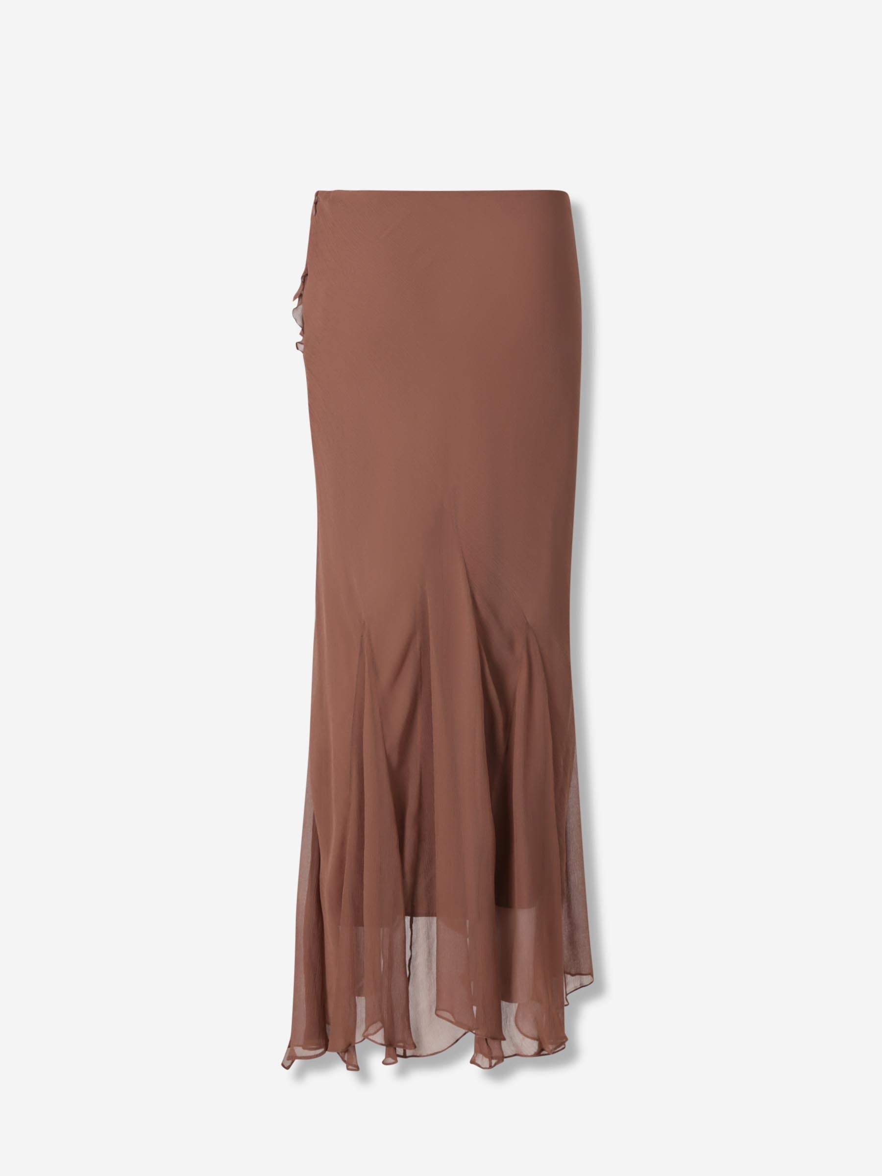 Outlet online Staud Mujer Falda Maxi Volantes color Marrón sku 750-001655 01 - Foto 2