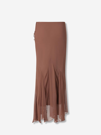 Outlet online Staud Mujer Falda Maxi Volantes color Marrón sku 750-001655 01 - Foto 2