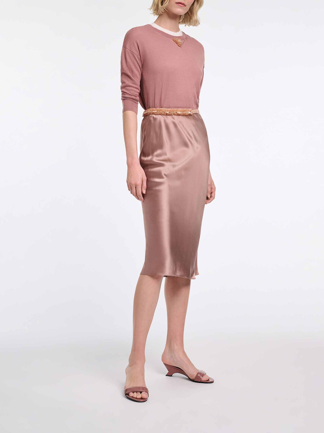 Outlet online Dorothee Schumacher Mujer Falda Midi Sense of Shine color Rosa Envejecido sku 750-001671 01 - Foto 3