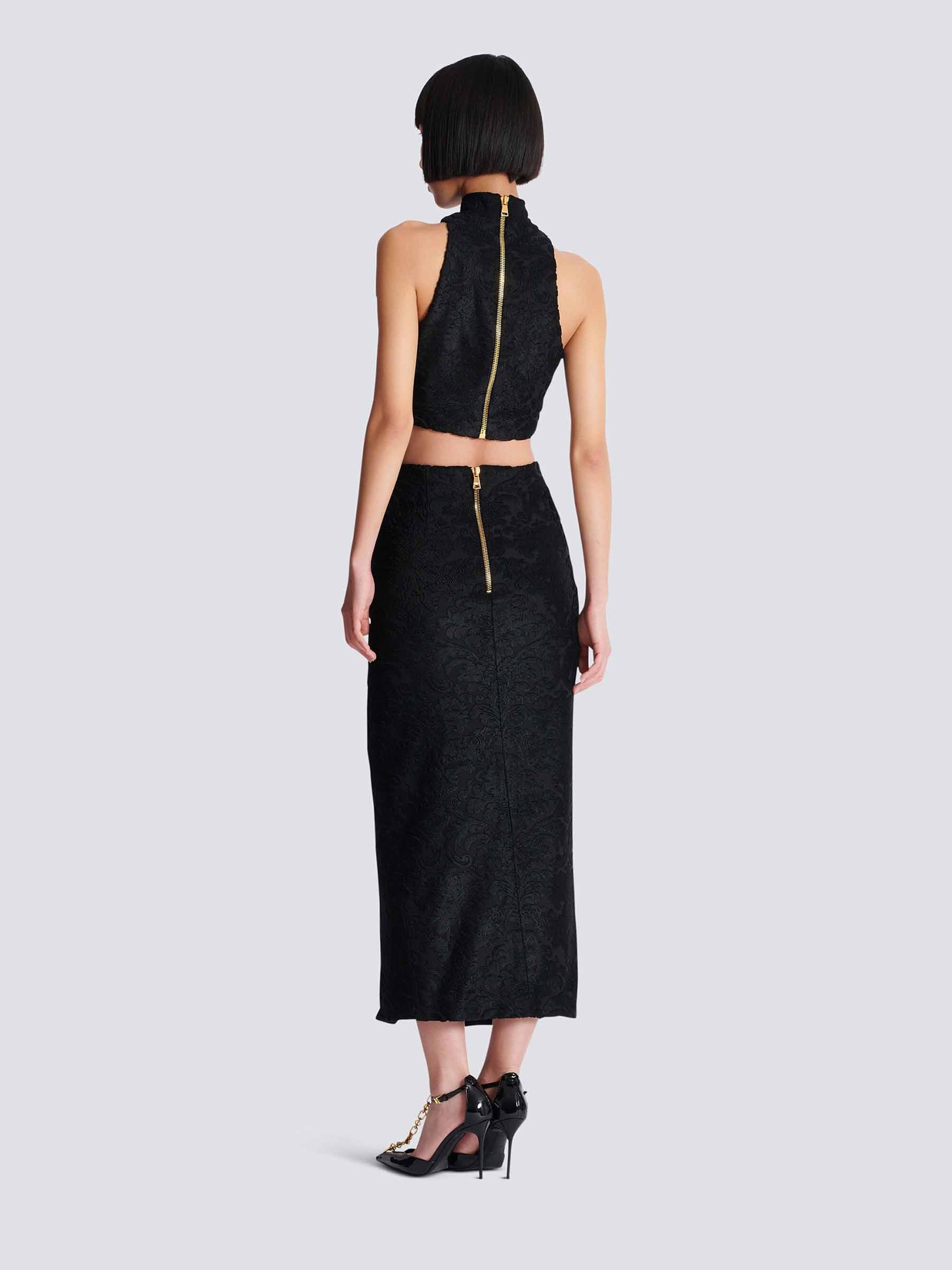 Outlet online Balmain Mujer Falda Midi Barroco color Negro sku 750-001678 01 - Foto 3