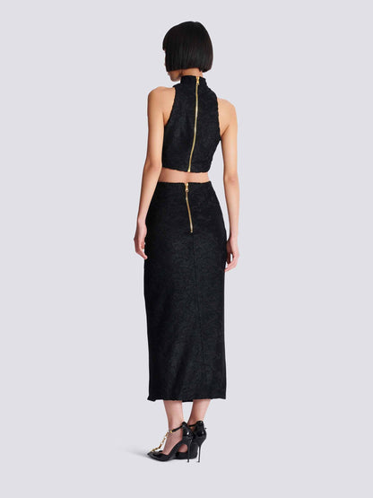 Outlet online Balmain Mujer Falda Midi Barroco color Negro sku 750-001678 01 - Foto 3