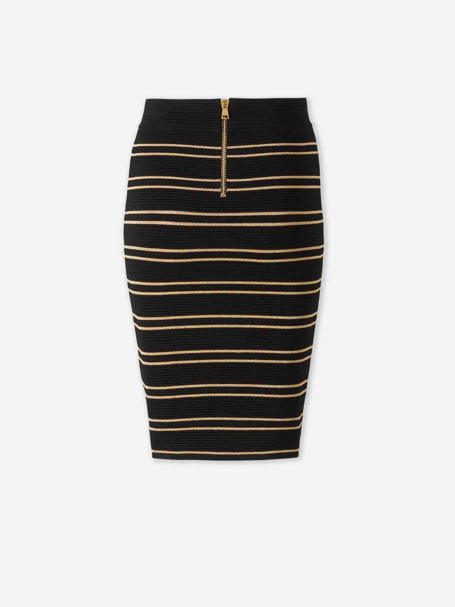 Outlet online Balmain Mujer Falda Midi Listada color Negro sku 750-001685 01 - Foto 2