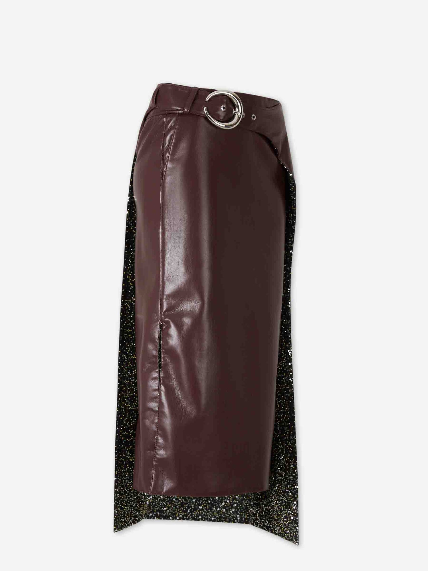 Outlet online Rabanne Mujer Falda Midi Piel color Burdeos sku 750-001700 01 - Foto 3