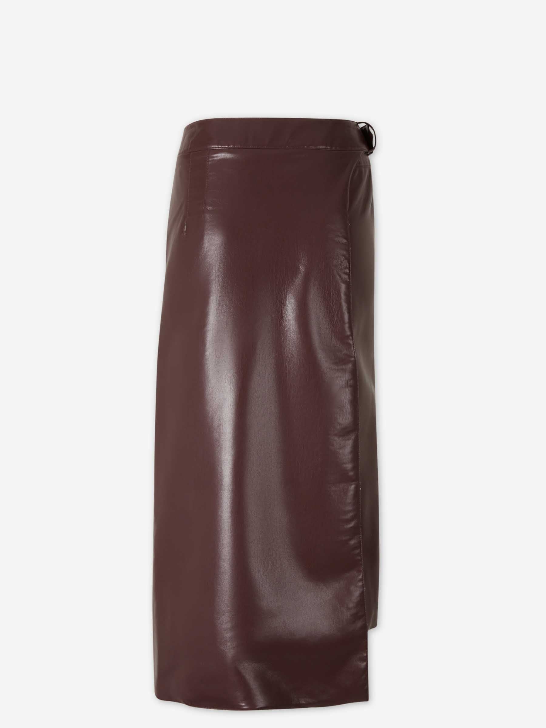 Outlet online Rabanne Mujer Falda Midi Piel color Burdeos sku 750-001700 01 - Foto 4