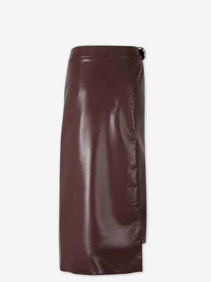 Outlet online Rabanne Mujer Falda Midi Piel color Burdeos sku 750-001700 01 - Foto 4