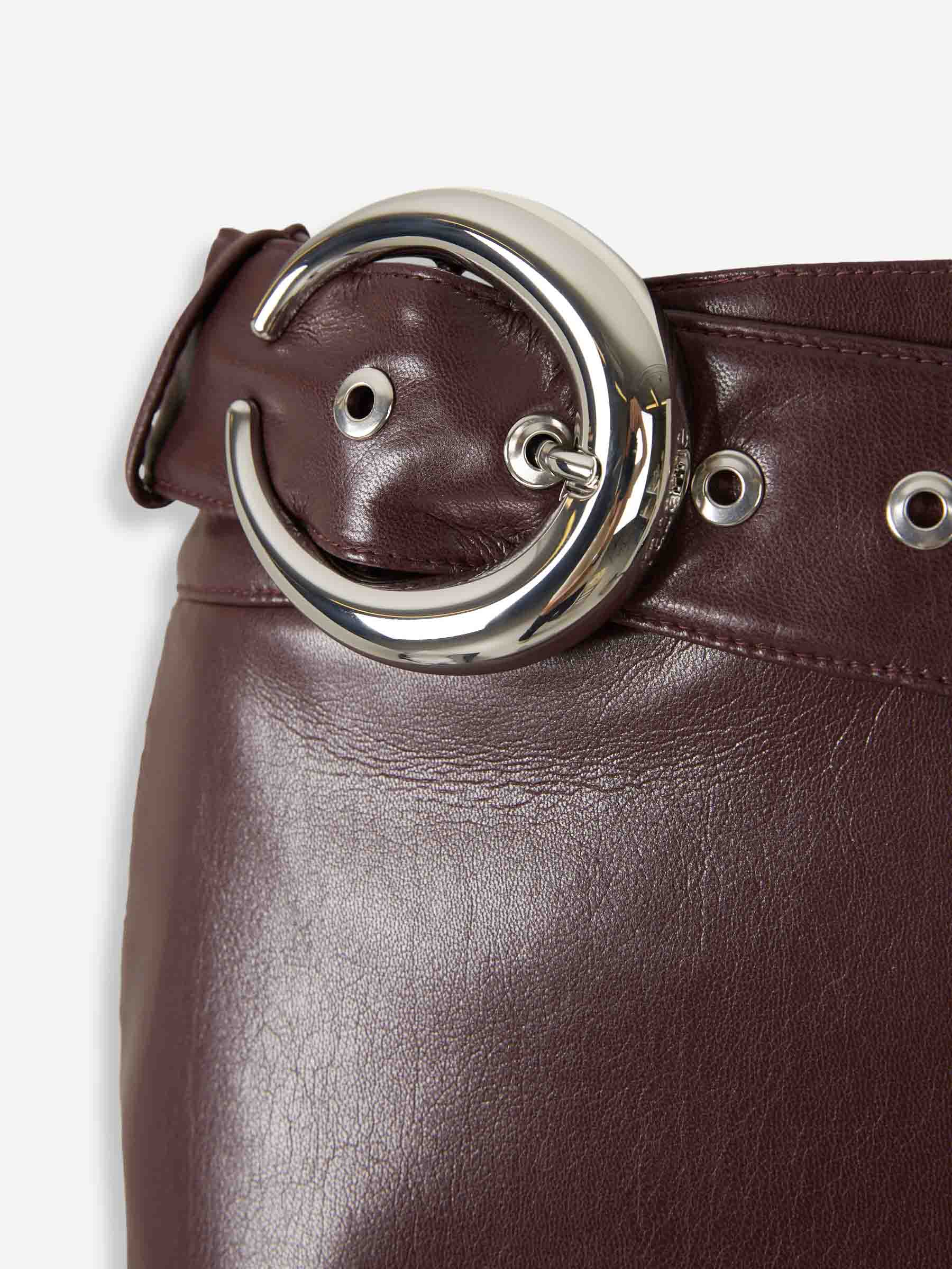 Outlet online Rabanne Mujer Falda Midi Piel color Burdeos sku 750-001700 01 - Foto 5