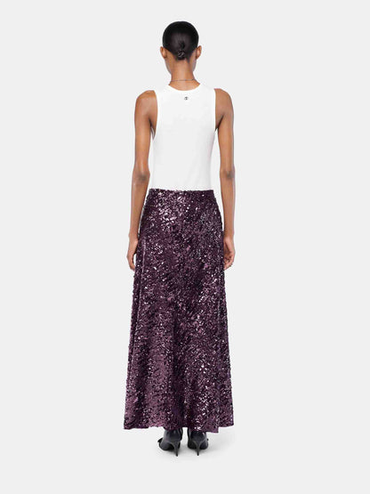 Outlet online Rabanne Mujer Falda Midi Sequin color Violeta sku 750-001701 01 - Foto 3