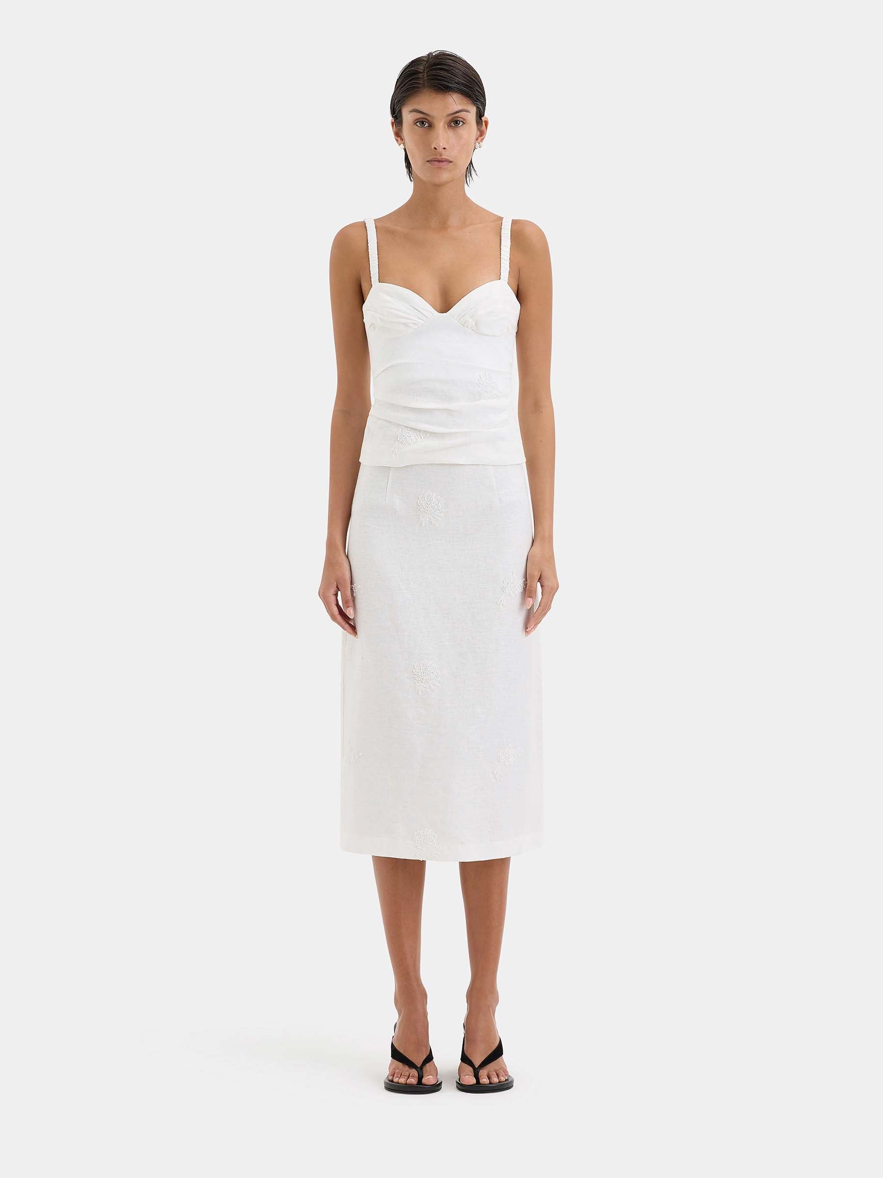 Outlet online SIR. Mujer Falda Midi Alessandra color Blanco sku 750-001707 01 - Foto 2