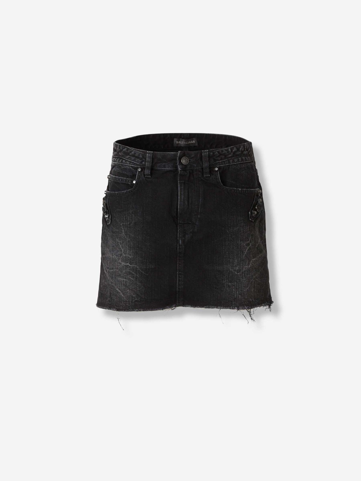 Outlet online Balenciaga Mujer Falda MiniDenim color Negro sku 750-001710 01 - Foto 1