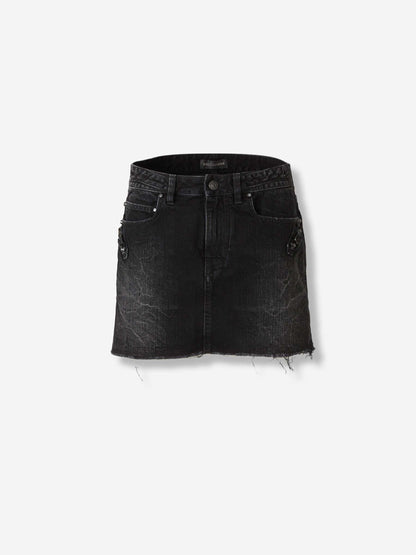 Outlet online Balenciaga Mujer Falda MiniDenim color Negro sku 750-001710 01 - Foto 1